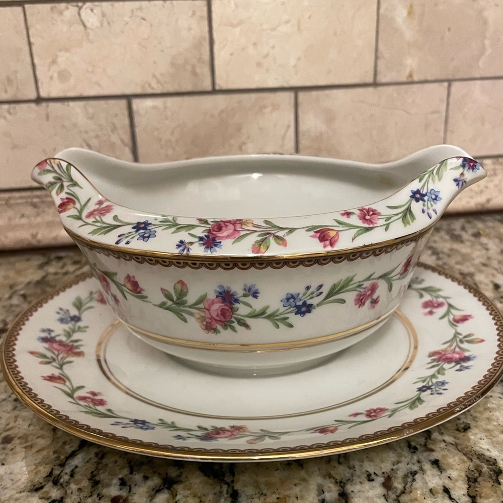 Raynaud & Company one piece (attached) gravy boat